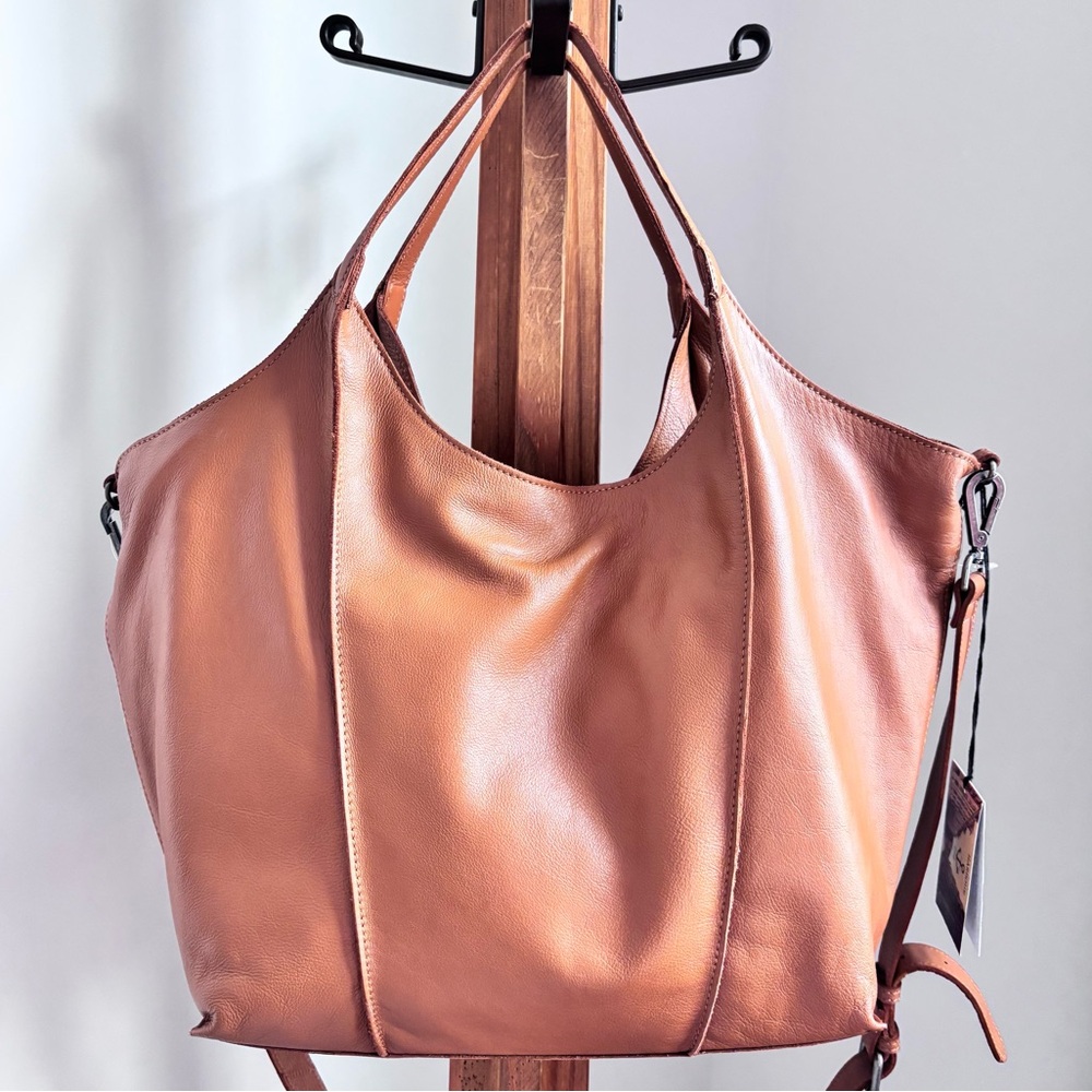 HARBOUR 2ND Manon Large Tan Genuine Leather Tote Bag - Picture 2 of 16